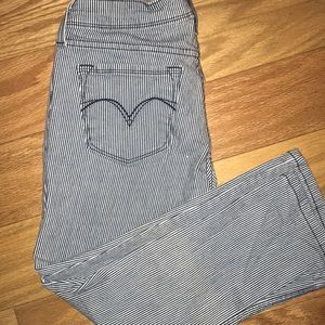 Levi’s blue & white striped capris